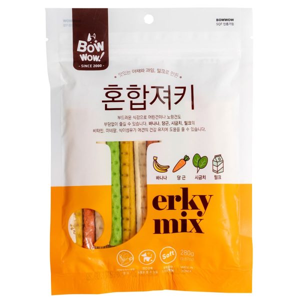 Que bánh thưởng cho chó hỗn hợp BOWWOW Jerky Mix